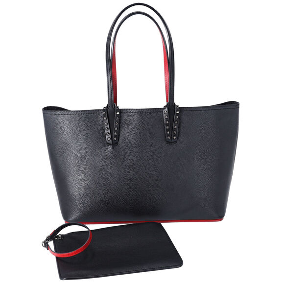 Christian Louboutin Cabata Small Tote Bag Black Leather + Pouch - Picture 3 of 7